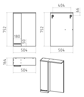 Зеркальный шкаф Misty Крафт 50см левый белый/дуб крафт золотой